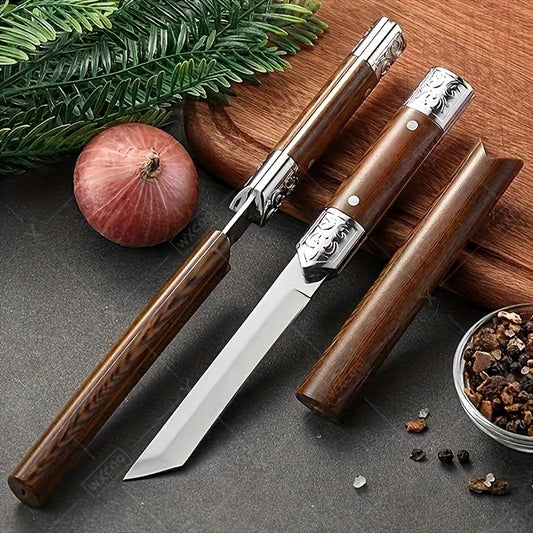 Carved Stainless Steel Portable Utility Knife – Outdoor & Kitchen
