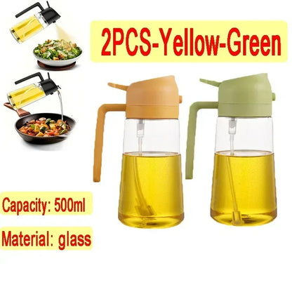 Dual Purpose Glass Oil Bottle Kitchen Spray Oil Sprayer Bottle Kitchen Oils Spray Can Leakproof Oil Spray Bottle Household