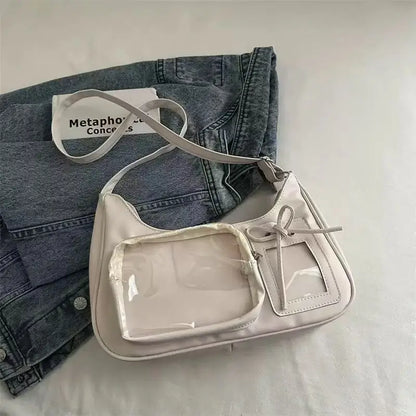 Y2k Harajuku Shoulder Bag Women Korean Transparent Ita Bag School Crossbody Bag Female Japanese Designer Preppy Handbag Purse