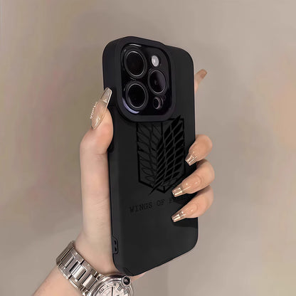 Luxury Leather Lambskin Shockproof Phone Case for IPhone 17 16 Pro Max Air 15 14 13 Max Attack on Titan