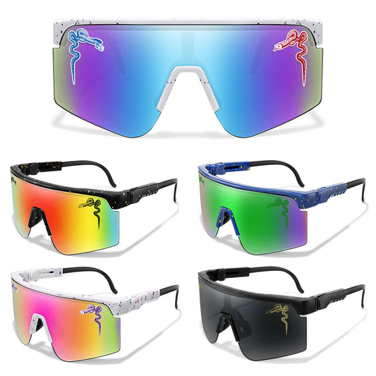 Men's Fashion Large Frame Cycling Sunglasses Fashionable Goggles with Random Dot Decoration for Outdoor Sports Hiking Fishing