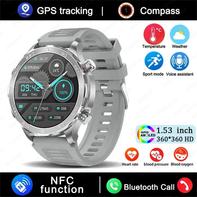 2026 New GPS Smart Watch Men AMOLED Screen Always Show Time Heart Rate IP68 Waterproof Bluetooth Call Sports Fitness Smart Watch - Urbizia