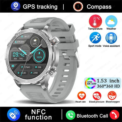 2026 New GPS Smart Watch Men AMOLED Screen Always Show Time Heart Rate IP68 Waterproof Bluetooth Call Sports Fitness Smart Watch - Urbizia