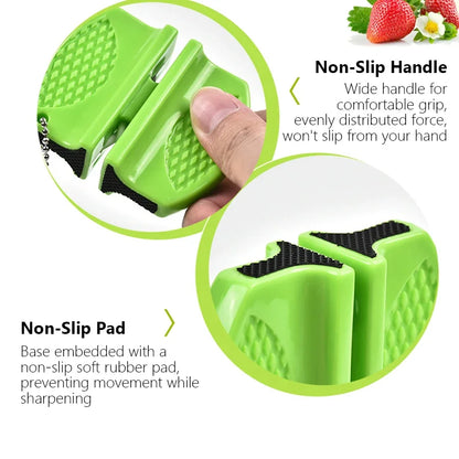 Mini Dual-sided Knife Sharpener, Portable Outdoor and Kitchen Tool for Quick Knife Sharpening