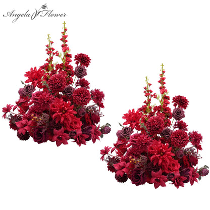 A8966 Red Free Standing Centerpieces Flowers Ball Bouquet Artificial Rose Arrangements Balls Table Sofa Runner For Wedding Event