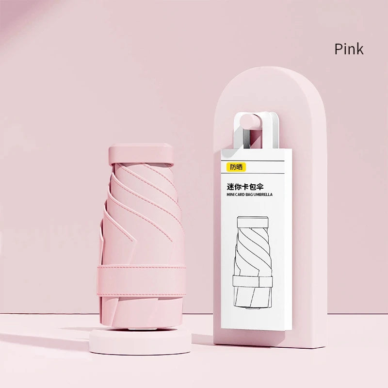 2026 Mini Sun Umbrella Pocket Rain Umbrella Vinyl Sunscreen / UV Protection Capsule Compact and Portable Rain and Rain Dual Use