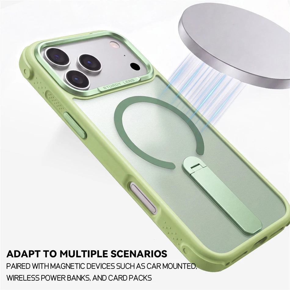 Candy Color Translucent Matte For Magsafe Cover For IPhone 17 16 15 14 13 18 Pro Max Magnetic Charging Bracket Shockproof Cover