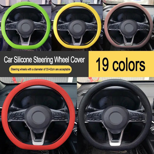 19 Color Car Silicone Steering Wheel Cover For Summer Fashion Sweat Absorbent Non-slip Handle Cover General DIY Parts