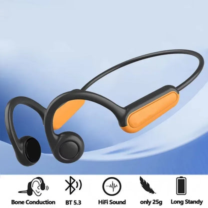 NEW Real Bone Conduction Sport Headphone Wireless Earphone Bluetooth-Compatible Headset Hands-free with Mic for Running - Urbizia