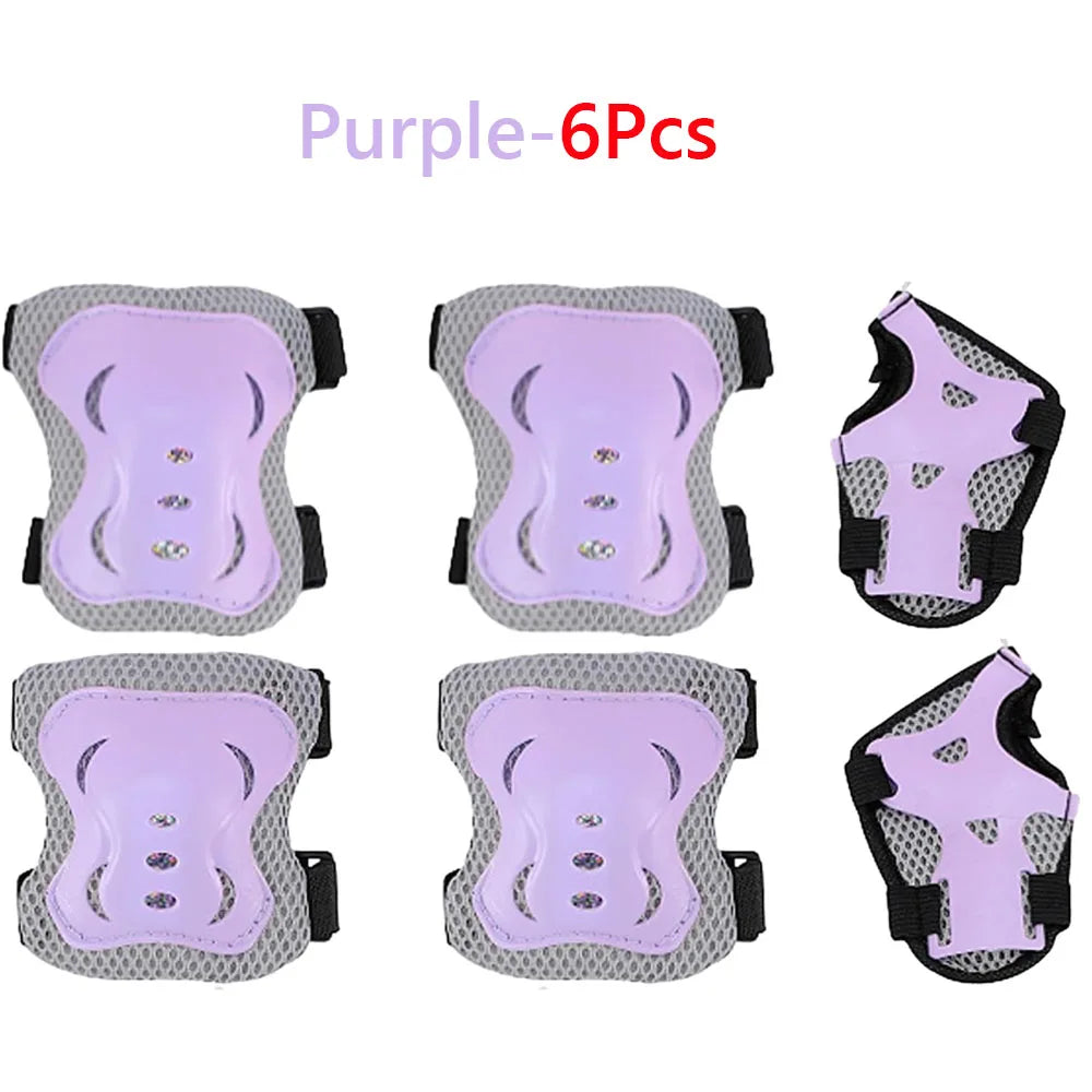6 in 1 Knee Pads Elbow Pads with Wrist Guards for Ages 3-10, Protective Gear for Skating, Cycling, Biking,Roller Skates,Scooters