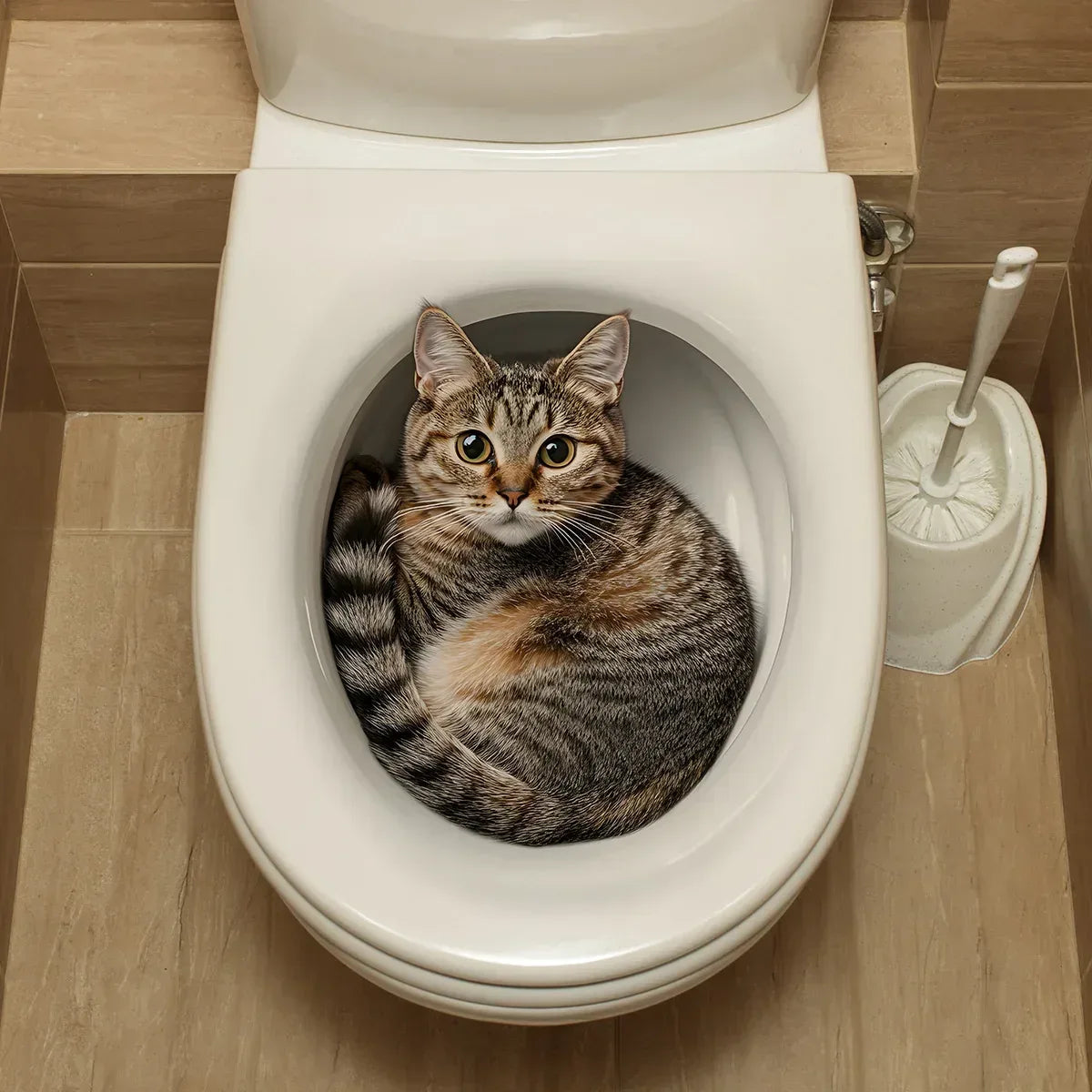 3D Funny Cat Toilet Sticker Bathroom Toilet Cover Sticker Wall Stickers Animal Wc Accessories For Home BathRoom Decoration - Urbizia