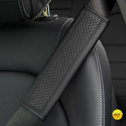 1PCS PU Leather Embossed Car Seat Belt Shoulder Cover Decompression Comfort Car Accessories Safety Belt Protective Cover - Urbizia