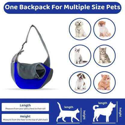 1Pc Dog out backpack,Dog Sling Carrier Breathable Mesh Travel Crossbody Bag For Puppy Cat Hiking Camping - Urbizia
