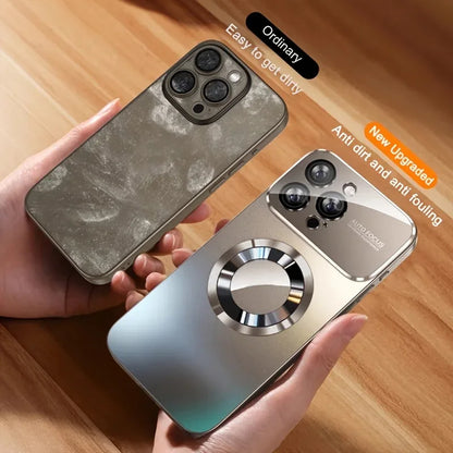 Luxury Glass MagSafe Magnetic iPhone Case Shockproof Cover