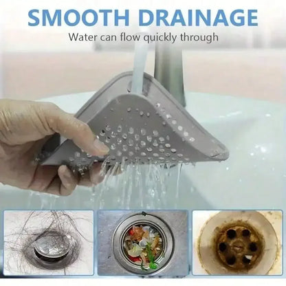 Silicone Hair Catcher with Suction Cup – Square Shower & Sink Drain Cover