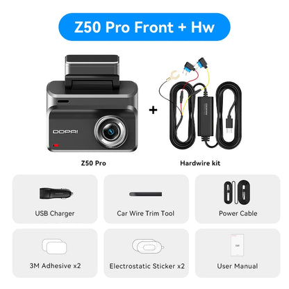 DDPAI Z50 Pro Dash Cam 4K Car DVR 3"IPS Screen 5GHz WiFi GPS ADAS 24H Parking Monitor Front and Rear Dashcam Car Camera