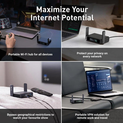 GL.iNet GL-BE3600 (Slate 7) Wi-Fi 7 Travel Router Dual-band Portable Travel Router, Pocket WiFi 7, 2.5G Router, Portable VPN Routers WiFi for Travel, Public Computer Routers, Business Trip, Mobile/RV/Cruise/Plane ﻿