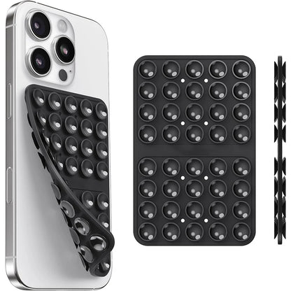 Silicone Double-Sided Suction Cup Phone Case Mount, Phone Grip with Suction Power, Hands-Free Phone Holder for Selfies and Video