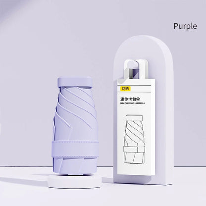 2026 Mini Sun Umbrella Pocket Rain Umbrella Vinyl Sunscreen / UV Protection Capsule Compact and Portable Rain and Rain Dual Use