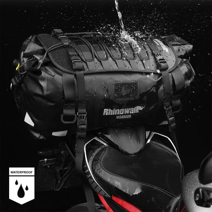 Rhinowalk Motorcycle Saddle Bag 20L/40L/65L Waterproof Motor Tail Seat Storage Backpack Luggage With MOLLE Expansion Panel