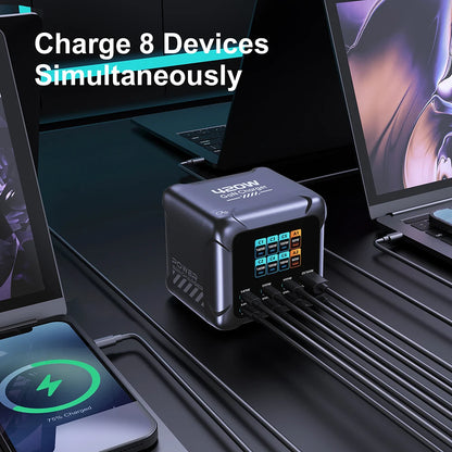 Ubigbuy 420W GaN Charger PPS PD3.1 140W USB Type C Charger Digital Display Fast Charging Station for MacBook iPhone 17 Samsung