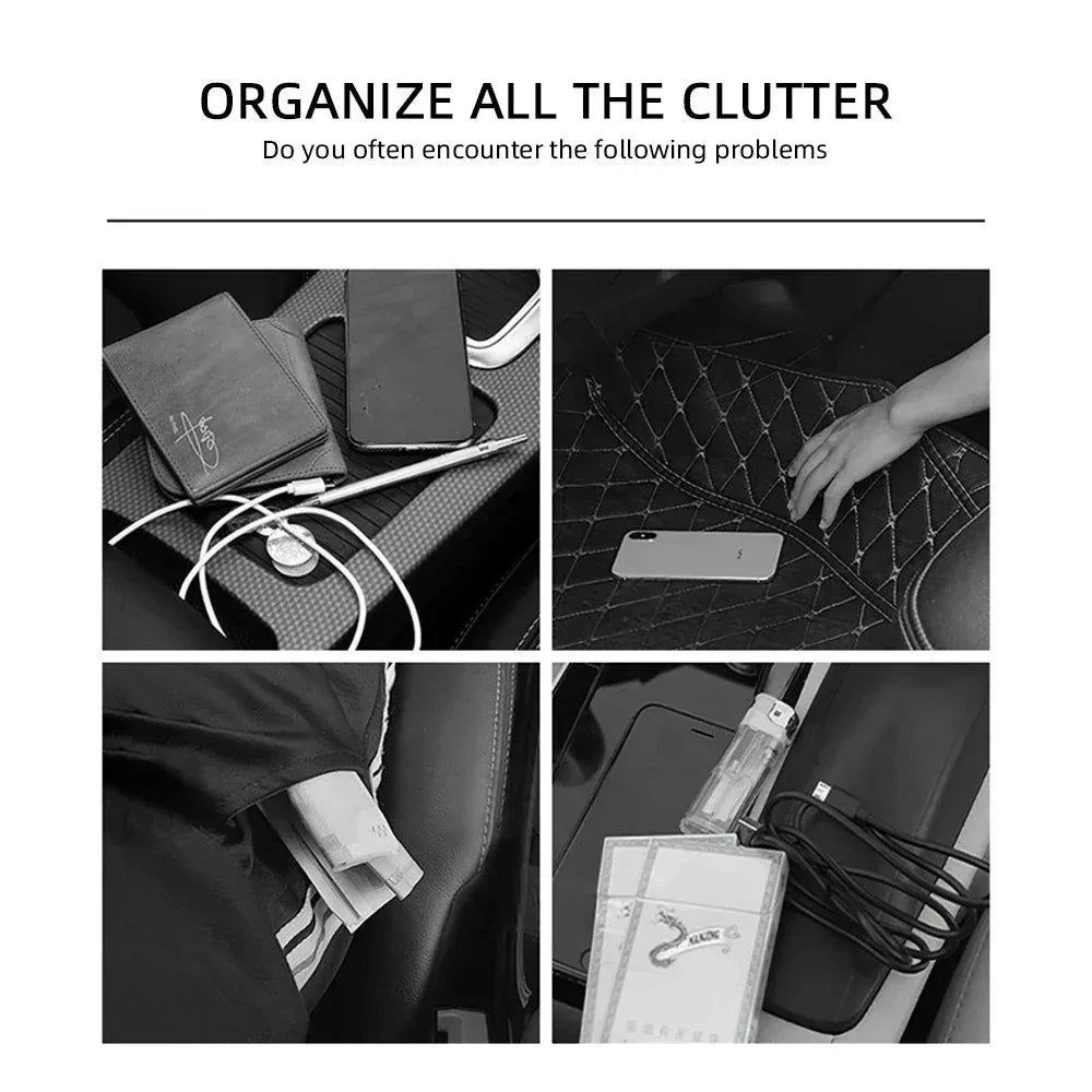 Universal Car Seat Gap Organizer Storage Box Multifunction Leather Crevice Side Storage Pocket Wallet Keys Card with Cup Holder - Urbizia
