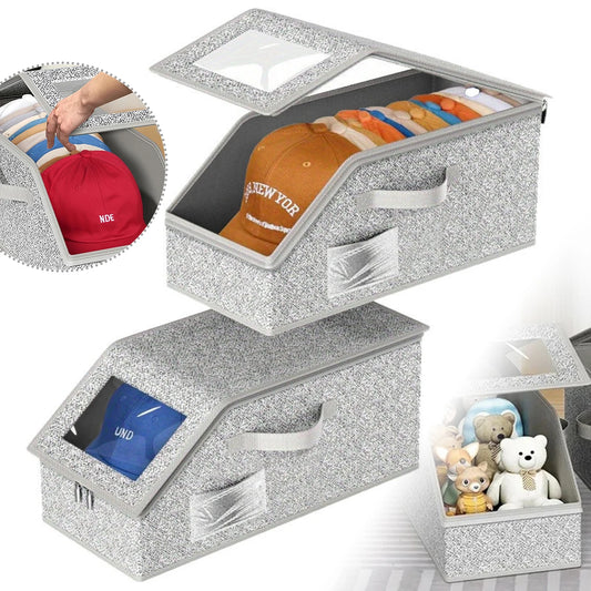 Foldable Zipper Storage Box for Hats & Essentials