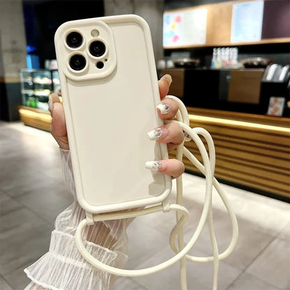 Crossbody Adjustable Lanyard Soft Case for iPhone