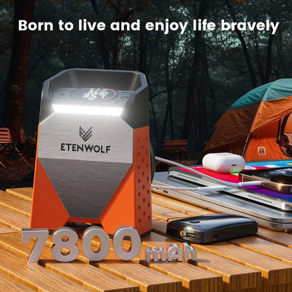 ETENWOLF ZEPHYR S3C 7800mAh Portable Air Compressor Suitable for Cars, Motorcycles, Cycling Balls 100% Duty Cycle Car Tire Inflator