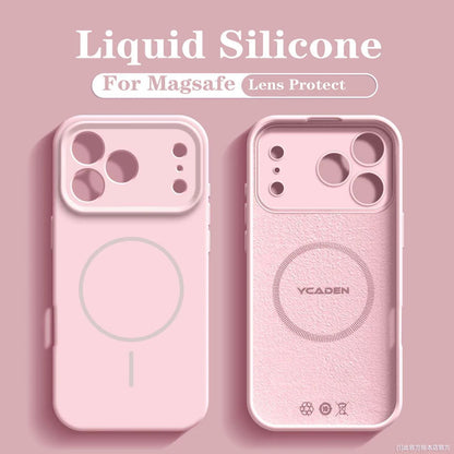 For 18 Magsafe Magnetic Wireless Charging Solid Color Soft Silicone Phone Case For iPhone 18 17 Pro Max 16 15 14 13 Bumper Cover