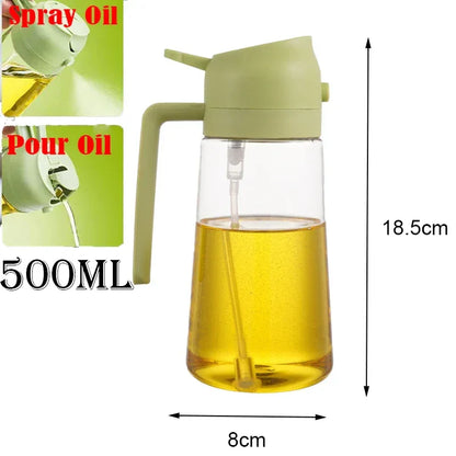 2-in-1 Oil Sprayer Bottle 500ml Cooking Spray Tool