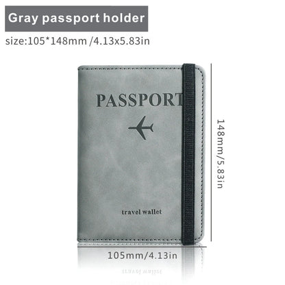 RFID Blocking Passport Holder PU Leather Anti-magnetic Travel Wallet Card Case Travel Accessories 6 Colors Optional
