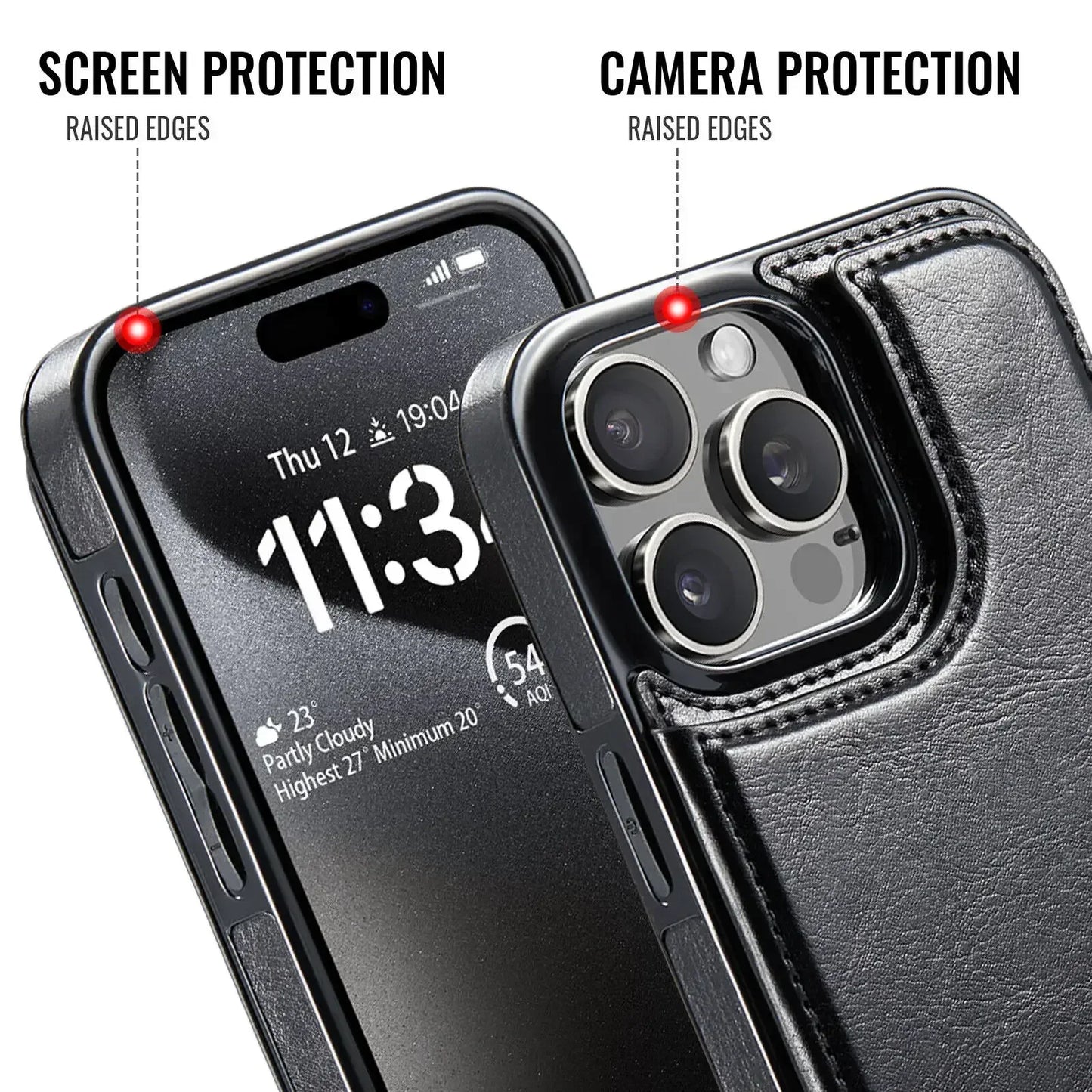 Wallet Card Holder Case for iPhone 16 15 14 13 12 11 Pro Max XS XR Leather Cover