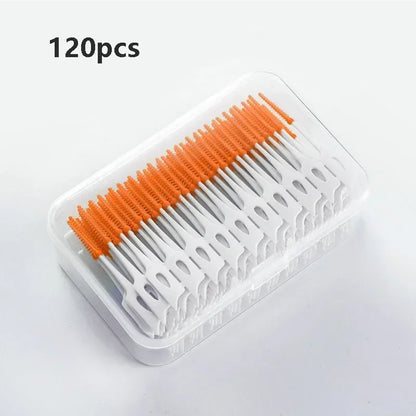 40/120pcs Interdental brush Food grade silicone clean tooth crevices Dental care box toothpicks dental odontología - Urbizia