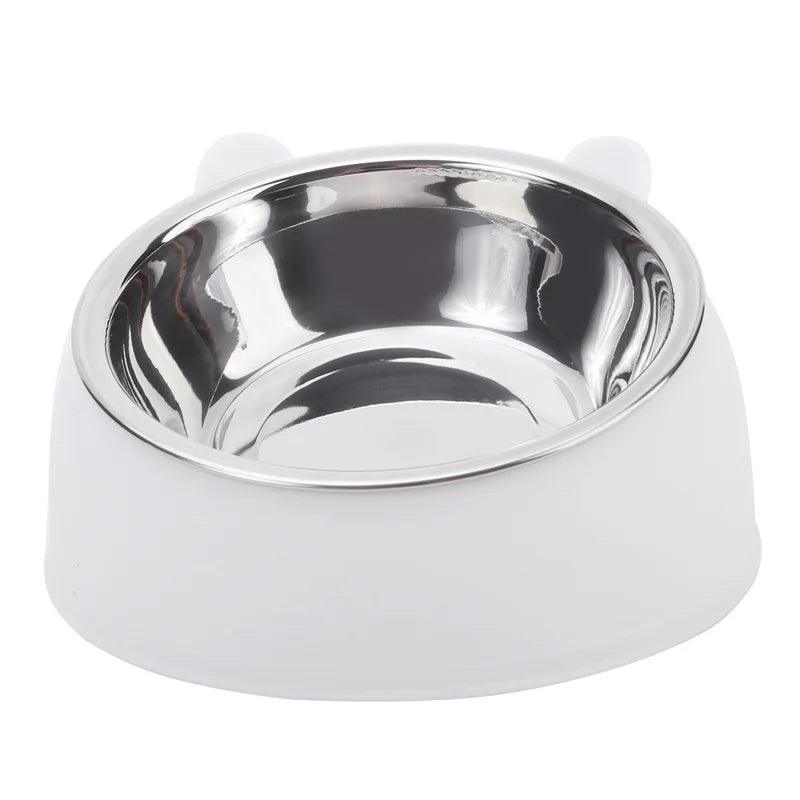 Inclined Stainless Steel Cat and Dog Feeding Bowl