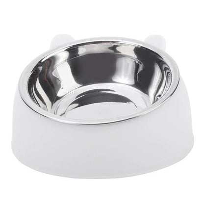 Inclined Stainless Steel Cat and Dog Feeding Bowl