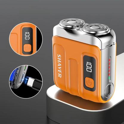 Waterproof Electric Smart Shaver Travel Razor Mini Dual Blade Shaver Men Shaver Portable Beard Trimmer Remover Rechargeable