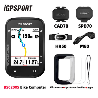 iGPSPORT BSC200S GPS Bike Computer 2.4" Colorful Screen Wireless Bicycle Speedometer Cycling Odometer Bluetooth ANT+