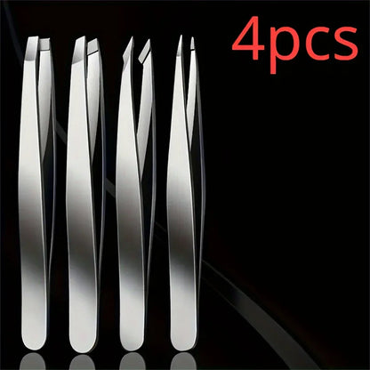 4pcs Set Professional Eyebrow Hair Removal Splinter Tweezers Set Perfect For Very Effortless and Relaxed to Remove