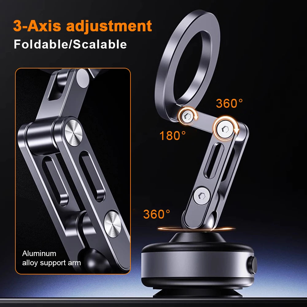 X93 Magnetic Phone Holder Rotating Folding Electric Vacuum Suction Mag Stand For Car Navigation Gym Kitchen Streaming Bracket