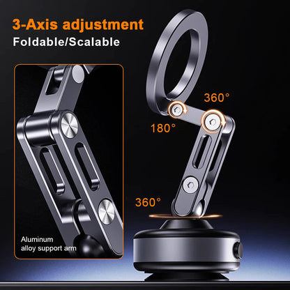 X93 Magnetic Phone Holder Rotating Folding Electric Vacuum Suction Mag Stand For Car Navigation Gym Kitchen Streaming Bracket