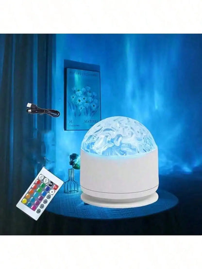 2026 2-In-1 Aurora 3D Ocean Wave Projector, 16 Color RGB Mood Lamp With Remote, Dynamic Northern Lights Water Ripple