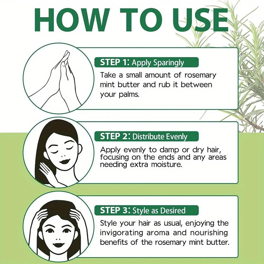 Rosemary Mint Hair Butter for Strong Roots & Growth