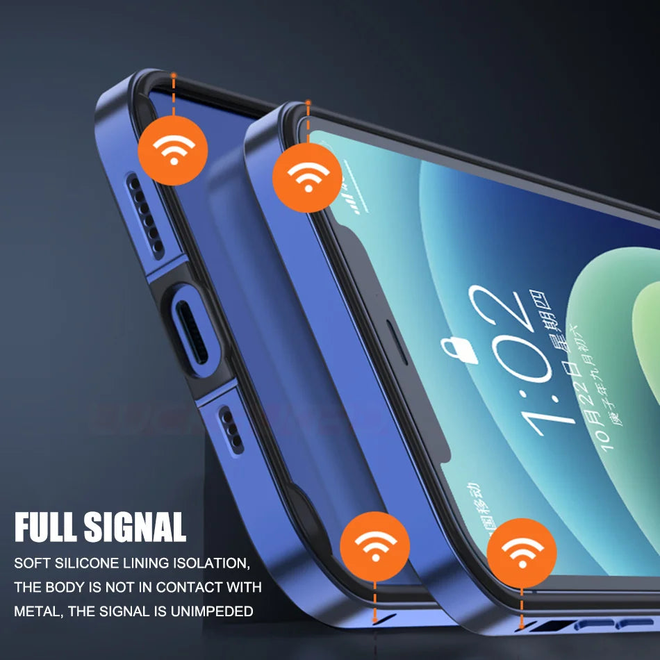 For iPhone 11 12 13 14 15 Plus 16 17 18 Pro Max Bumper Case Hybird Silicone Frame Luxury Light Aluminum Metal For iPhone17 18pro