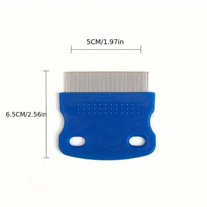 4 Pack Flea Lice Comb, Stainless Steel Dog Cat Grooming Combs with Rounded Teeth, Double Sided Professional Pet Tear Stain Remover - Urbizia