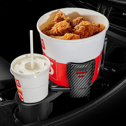 Car Cup Holder with Two-Layer Beverage Rack - Urbizia