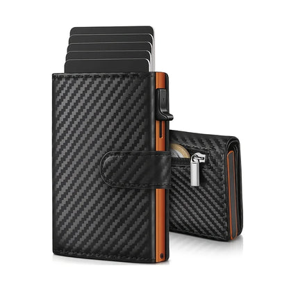Men's Wallet with Coin Case RFID Protection Slim Wallet Card Wallet Small Credit Cards Credit Card Wallet