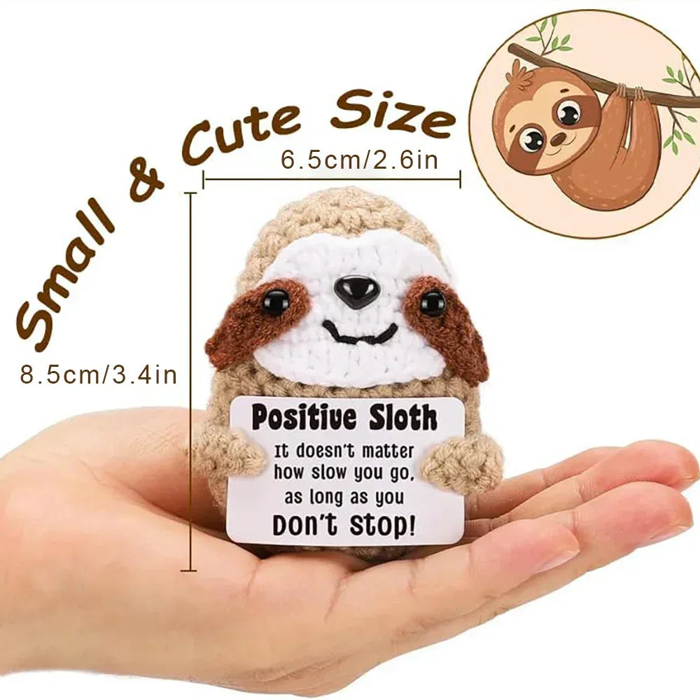 Positive Energy Crochet Doll Pocket Hug Handmade Knitted Plush Potato Plant Avocado Bee Turtle Duck Funny Emotional Support Gift - Urbizia