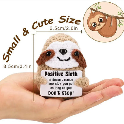 Positive Energy Crochet Doll Pocket Hug Handmade Knitted Plush Potato Plant Avocado Bee Turtle Duck Funny Emotional Support Gift - Urbizia