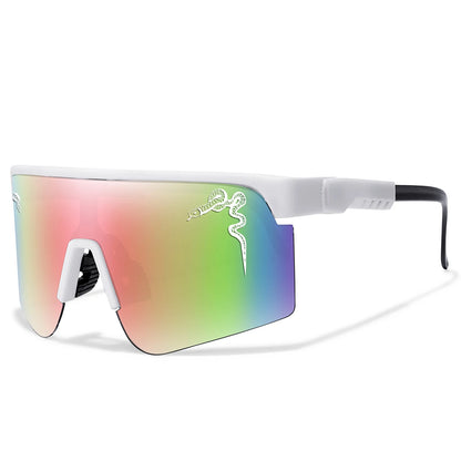 Men's Fashion Large Frame Cycling Sunglasses Fashionable Goggles with Random Dot Decoration for Outdoor Sports Hiking Fishing